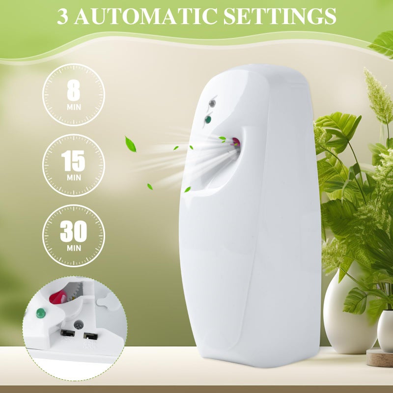 Bigwe Automatic Air Freshener Dispenser  Home indoor Wall-mounted Automatic Adjustable Fragrance Aerosol Sprayer for Bathroom  Hotel  Office and Public Area White Air Freshener Spray Refill not included - Image 3